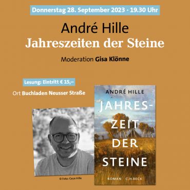 André Hille liest aus seinem neuen Buch "Jahreszeit der Steine", Gisa Klönne moderiert
