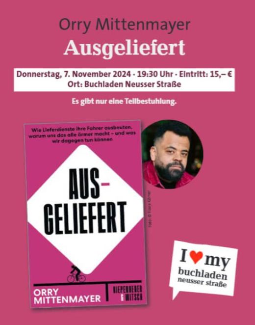 Ausgeliefert: Wir freuen uns auf Orry Mittenmayer im Buchladen!