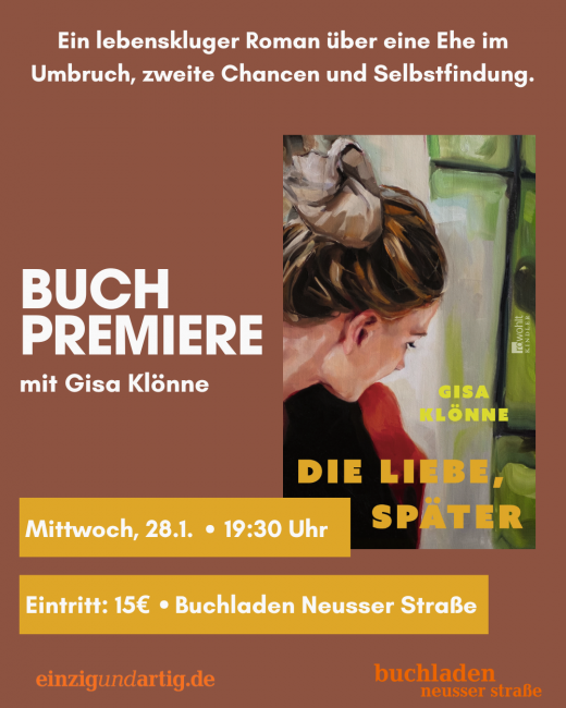 Buchpremiere mit Gisa Klönne »Die Liebe später«